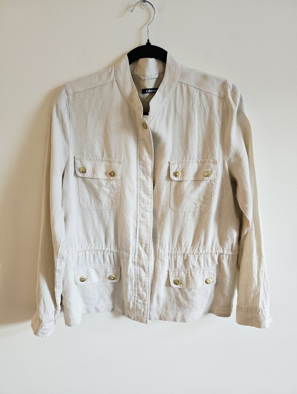 OLSEN | US 8 (M) Linen Safari Jacket | light tan